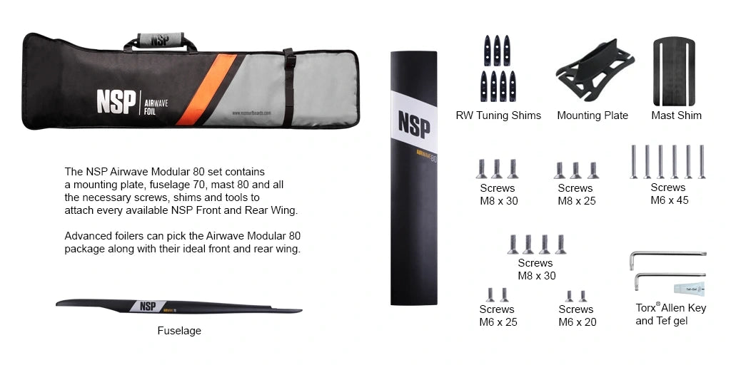 NSP Airwave Modular 80 Foil Set with Gull Wing